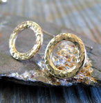 Hammered Ring Stud Earrings