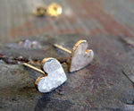 Heart Stud Gold Earrings ~ Large