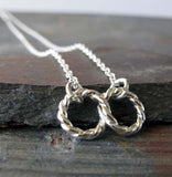 Infinity Twist danity handmade necklace sterling silver