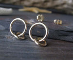 Interlocking Gold Rings Stud Earrings