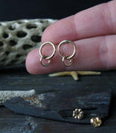 Interlocking Rings Dangle Stud Earrings