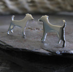 Jack Russell Terrier stud earrings in sterling silver dog silhouette jewelry 2