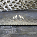Jack Russell Terrier stud earrings in sterling silver dog silhouette jewelry 2