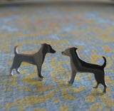 Jack Russell Terrier stud earrings in sterling silver dog silhouette jewelry 2
