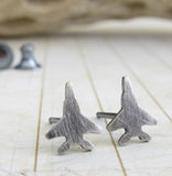 Jet F-15 Fighter Military Aircraft Stud Earrings