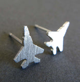 Jet F-15 Fighter Military Aircraft Stud Earrings