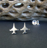 Jet Fighter F-16 Viper Military Aircraft Stud Earrings