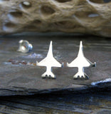 Jet Fighter F-16 Viper Military Aircraft Stud Earrings