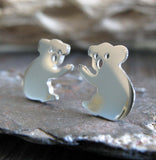 Koala Bear little stud earrings handmade in sterling silver or 14k gold