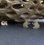 Koala Bear little stud earrings handmade in sterling silver or 14k gold