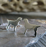Labradoodle tiny dog stud earrings handmade in sterling silver or 14k gold