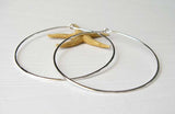 Large 2.5 Inch Handmade Hoop Earrings Sterling Silver