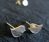 Little Bird Gold Stud Hammered Earrings