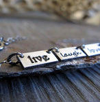 Live Laugh Love dainty handmade necklace sterling silver