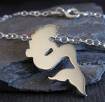 Mermaid pendant necklace handmade in sterling silver