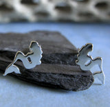 Mermaid Sterling Silver Stud Earrings