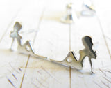 Mud Flap Girl Trucker Sterling Silver Stud Earrings