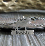 Pitbull necklace dog personalized pendant handmade in sterling silver