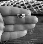 Police Badge stud earrings. Handmade in sterling silver in the USA.