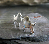 Poodle Dog Silhouette Sterling Silver Stud Earrings