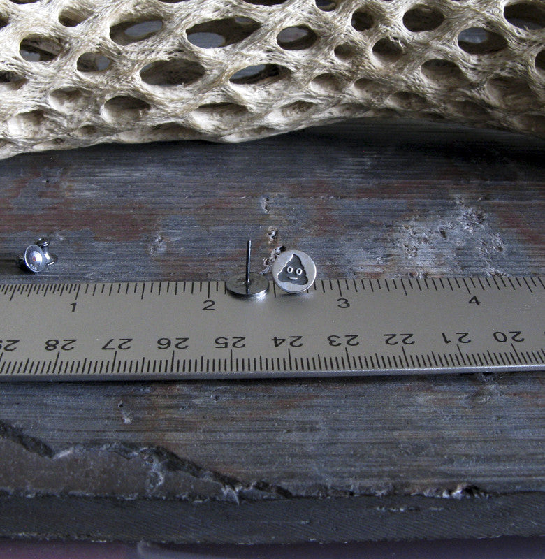 Poop Emoji Stud Earrings ~ Handmade in USA from sterling silver ...