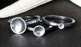 Prenumbra Sterling Silver oxidized Stacking Rings