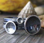 Prenumbra Sterling Silver oxidized Stacking Rings