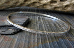 Rustic Bangle Bracelet. Sterling Silver Artisan Handmade Jewelry