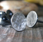 Sterling Silver hammered Round Earrings
