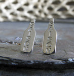 Saison craft beer bottle tiny sterling silver post earrings