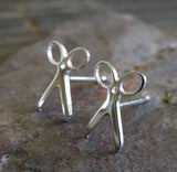 Scissor stud earrings in sterling silver or 14k gold