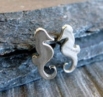 Seahorse Ocean Sterling Silver Stud Earrings