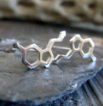 Serotonin molecule stud earrings