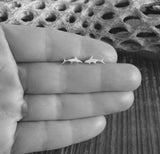 Shark Sterling Silver Tiny Stud Earrings