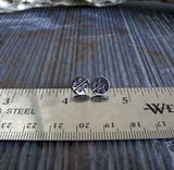 Modern X Dot Pattern Sterling Silver Earrings