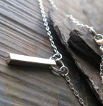 Simple bar necklace handcrafted in sterling silver