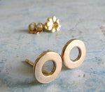 Small Washer Post Earrings. Sterling Silver or Gold