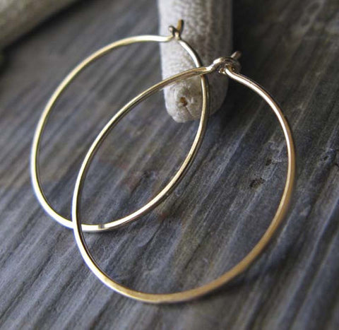 Small Thin Gold Hoop Earrings