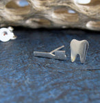 Tooth and Toothbrush Stud Earrings handmade from sterling silver or 14k gold