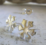 Snowflake Stud Earrings in Sterling Silver
