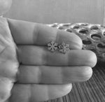 Snowflake Stud Earrings in Sterling Silver