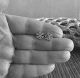 Snowflake Stud Earrings in Sterling Silver
