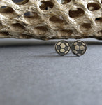 Soccer Ball sterling silver stud earrings