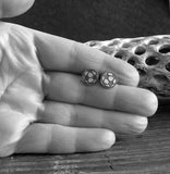 Soccer Ball sterling silver stud earrings