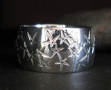 Starfish Sterling Silver Wide Band Ring