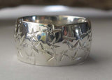Starfish Sterling Silver Wide Band Ring