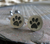 Dog Paw Stud Earrings in sterling silver