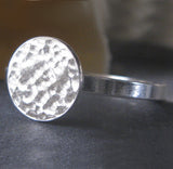 Sterling Silver Hammered Disc Ring