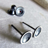 Oxidized Sterling Silver Cup Stud Earrings