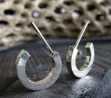 Small Sterling Silver Polished Hoop Stud Earrings